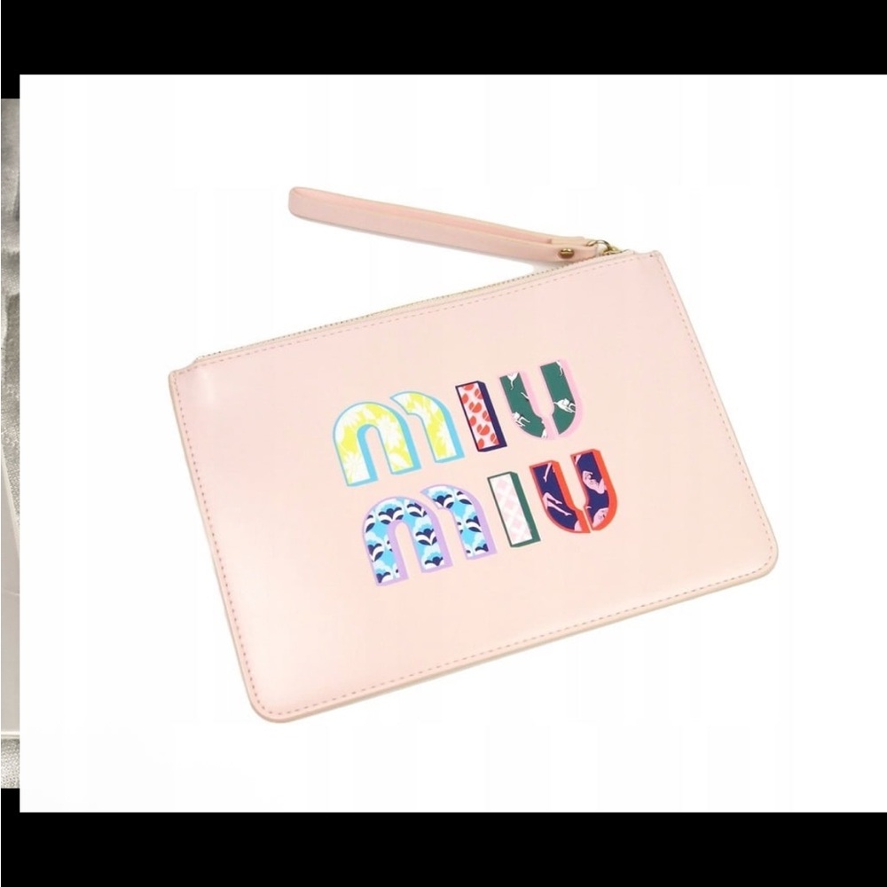 Miu Miu Pastel Pink Logo Pouch